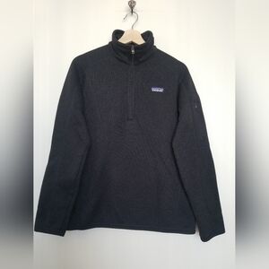 Patagonia Better Sweater Jacket Womens L Black Preppy Outdoors 1/4 zip